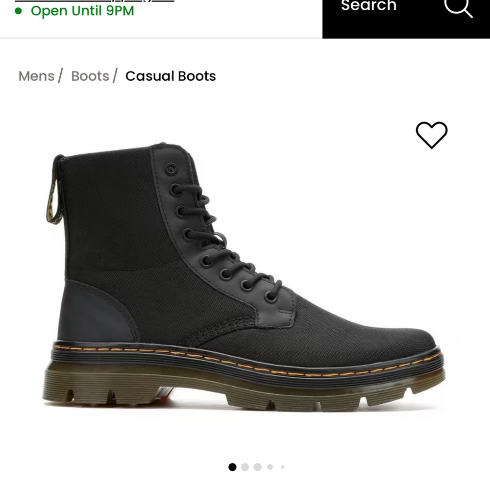Dr. Martens Black Lace-Up Boots with Yellow Stitching